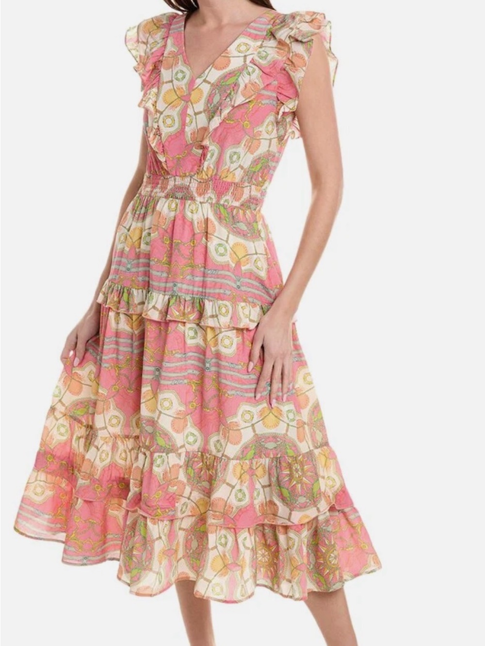 TYLER BOE: Laura Silk Midi Dress, NWOT, size L